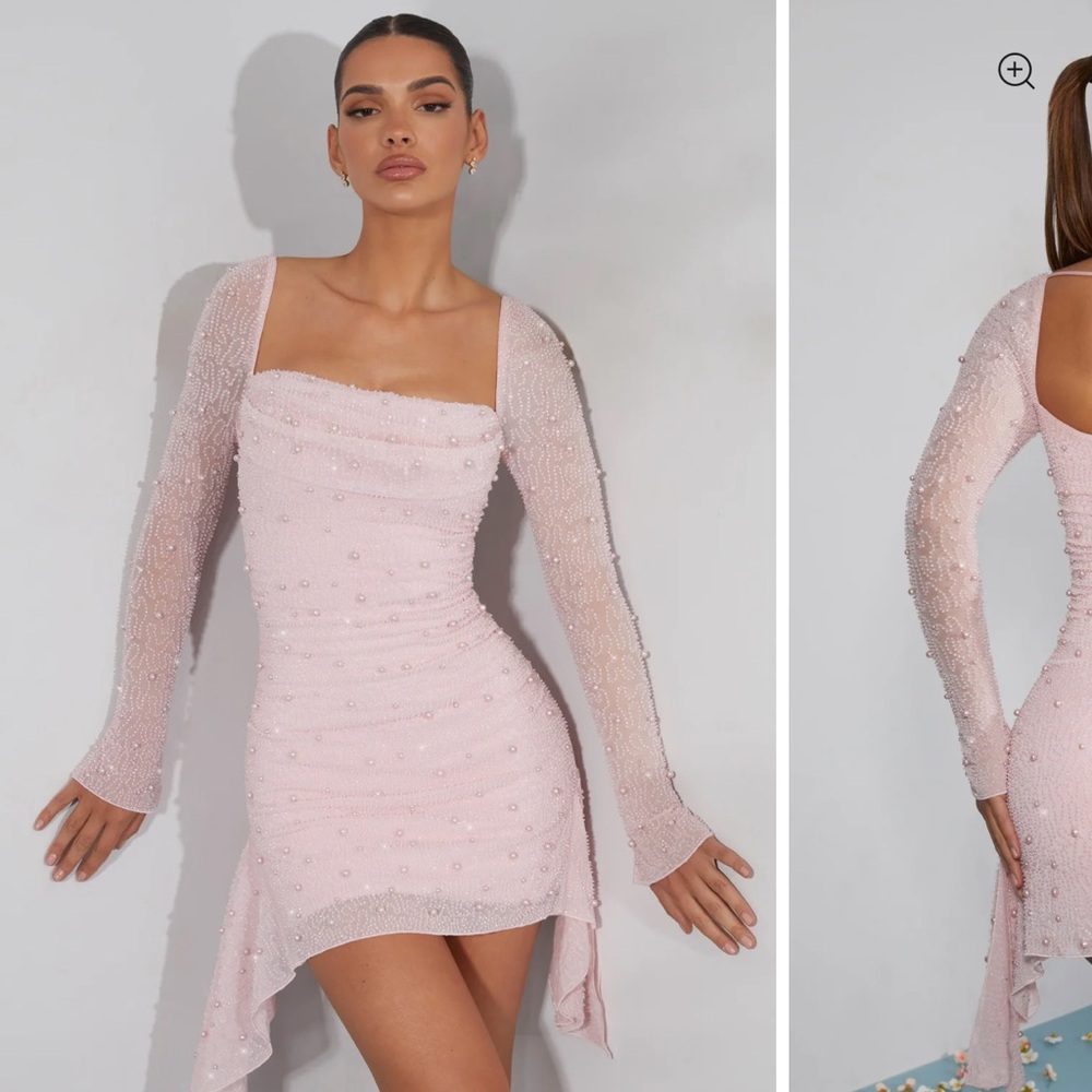 Oh Polly Pink Long Sleeve Dress